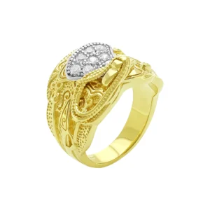 9ct Yellow Gold Gemstone Saddle Ring