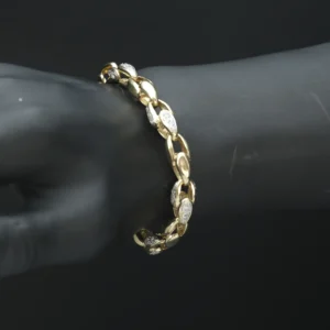 9ct Yellow Gold Gemstone Tulip Bracelet 8″ 8.5mm