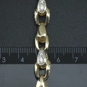9ct Yellow Gold Gemstone Tulip Bracelet 8″ 8.5mm