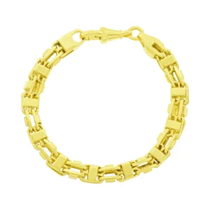 9ct Yellow Gold Cage Bracelet 9″ 7.5mm