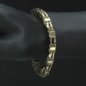 9ct Yellow Gold Cage Bracelet 9″ 7.5mm