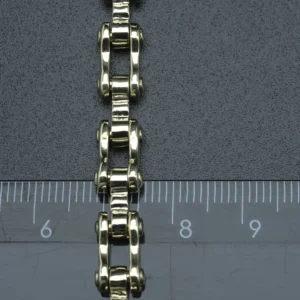 9ct Yellow Gold Bike Chain Link Bracelet 9.5″ 7.1mm
