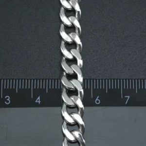9ct White Gold Curb Bracelet 8″ 7.6mm