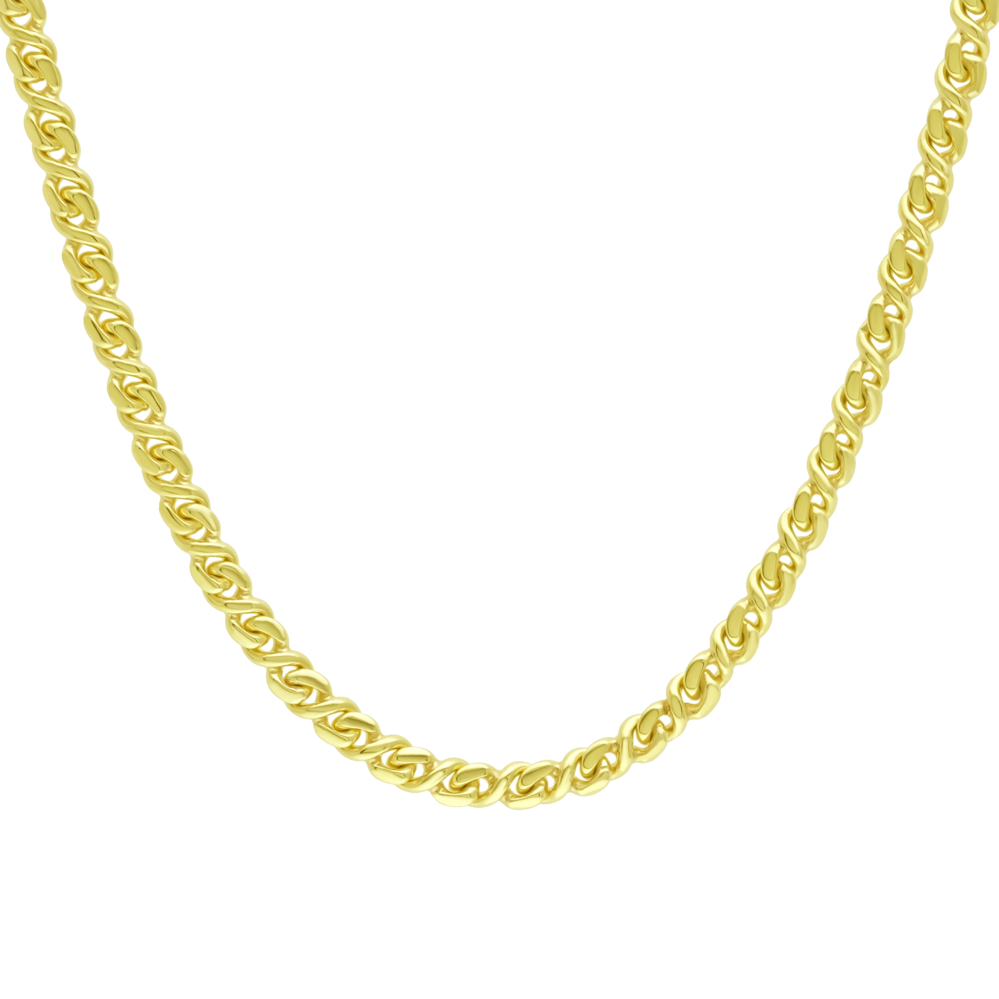 9ct Yellow Gold Fancy Link Chain 18.5" 4.5mm