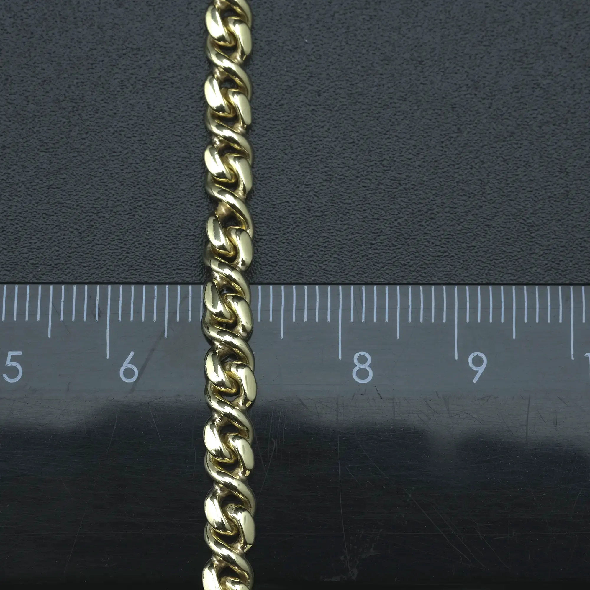 9ct Yellow Gold Fancy Link Chain 18.5" 4.5mm - Image 2