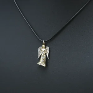 9ct Yellow And White Gold Gemstone Angel Pendant
