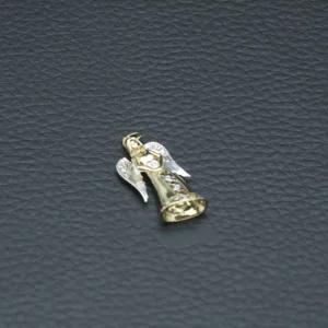9ct Yellow And White Gold Gemstone Angel Pendant