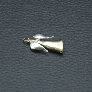 9ct Yellow And White Gold Gemstone Angel Pendant