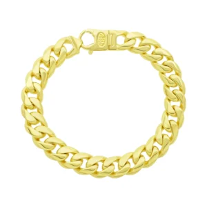 14ct Yellow Gold Curb Bracelet 8.5″ 10.5mm