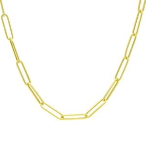 18ct Yellow Gold Paperclip Chain 16″ 4mm