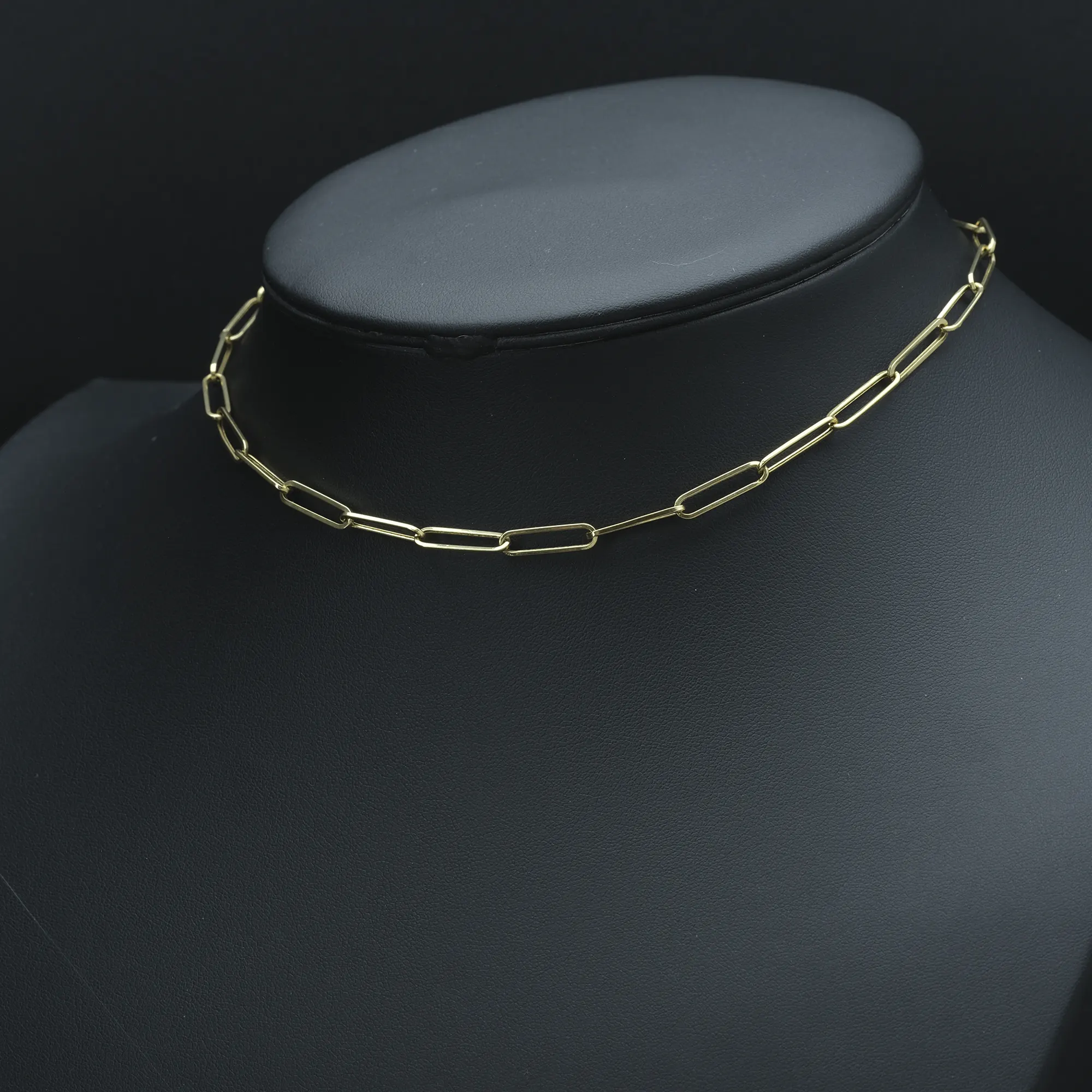 18ct Yellow Gold Paperclip Chain 16" 4mm - Image 2