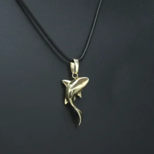 14ct Yellow Gold Shark Pendant