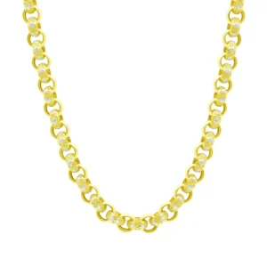 9ct Yellow Gold Gemstone Belcher Chain 20.5″ 7.5mm