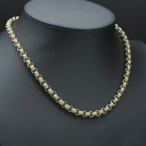 9ct Yellow Gold Gemstone Belcher Chain 20.5″ 7.5mm