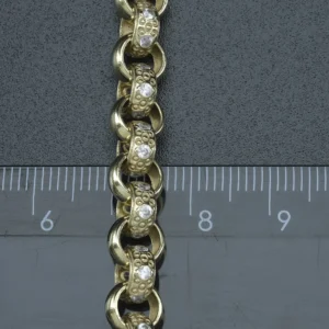 9ct Yellow Gold Gemstone Belcher Chain 20.5″ 7.5mm