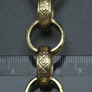 9ct Yellow Gold Patterned Belcher Bracelet 9″ 17.5mm