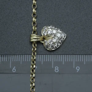 9ct Yellow Gold Belcher Necklace With Gemstone Heart Pendant 20.5″ 2mm