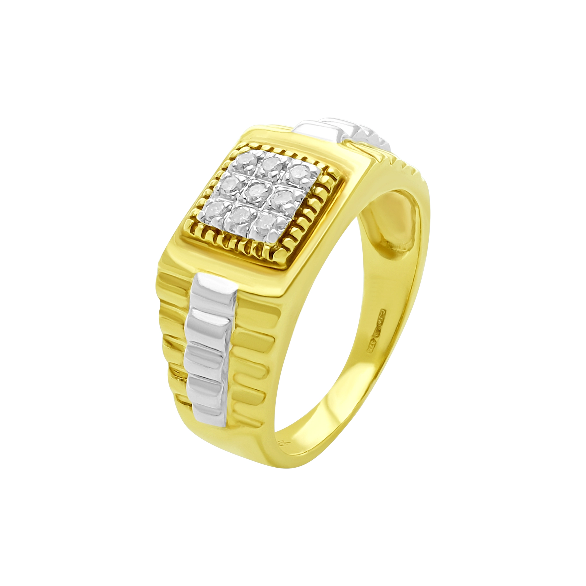 9ct Yellow Gold 0.09ct Diamond Watch Strap Ring
