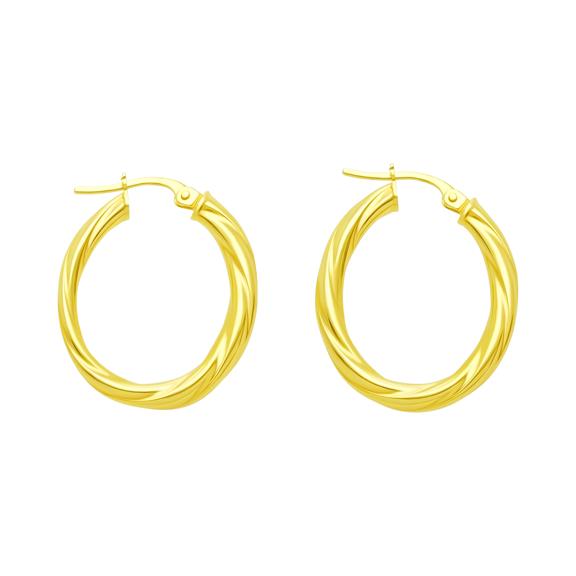 9ct Yellow Gold Twist Hoop Earrings