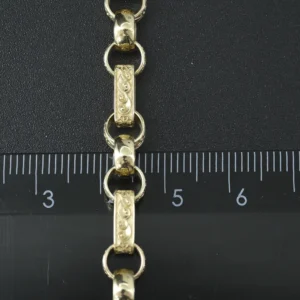 9ct Yellow Gold Gypsy Link Bracelet 8.5″ 7mm