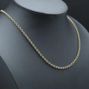9ct Yellow Gold Belcher Chain 22″ 4mm