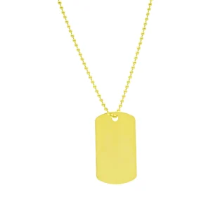9ct Yellow Gold Dog Tag With Chain 20″ 2mm