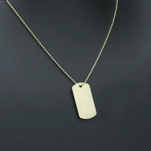 9ct Yellow Gold Dog Tag With Chain 20″ 2mm
