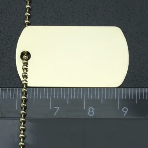 9ct Yellow Gold Dog Tag With Chain 20″ 2mm
