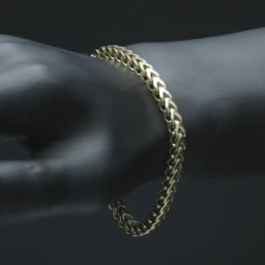 9ct Yellow Gold Franco Bracelet 8″ 5mm