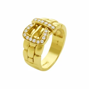 9ct Yellow Gold 0.25ct Diamond Buckle Ring