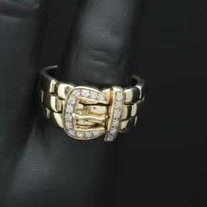 9ct Yellow Gold 0.25ct Diamond Buckle Ring