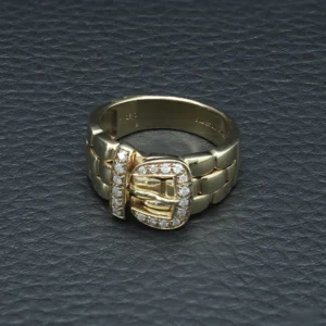 9ct Yellow Gold 0.25ct Diamond Buckle Ring
