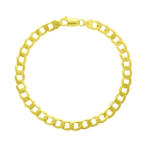 9ct Yellow Gold Curb Bracelet 9″ 7mm