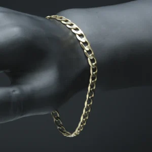 9ct Yellow Gold Curb Bracelet 9″ 7mm