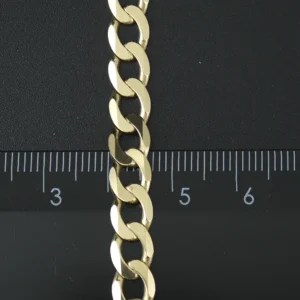 9ct Yellow Gold Curb Bracelet 9″ 7mm