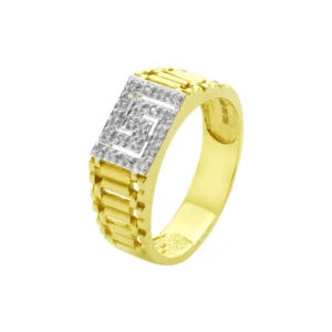 9ct Yellow Gold 0.10ct Diamond Signet Ring