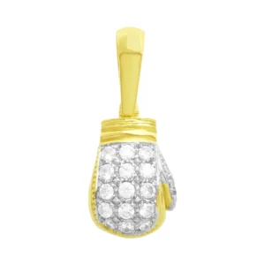 9ct Yellow Gold Gemstone Boxing Glove Pendant