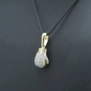 9ct Yellow Gold Gemstone Boxing Glove Pendant