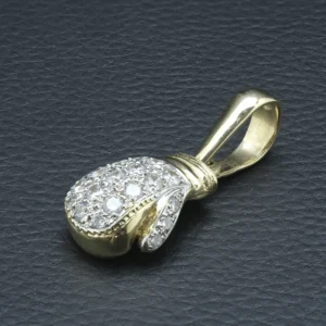 9ct Yellow Gold Gemstone Boxing Glove Pendant