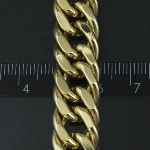 18ct Yellow Gold Curb Bracelet 8″ 12.5mm