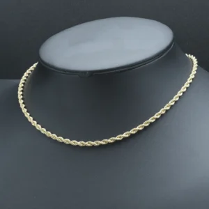 18ct Yellow Gold Rope Chain 18″ 4mm