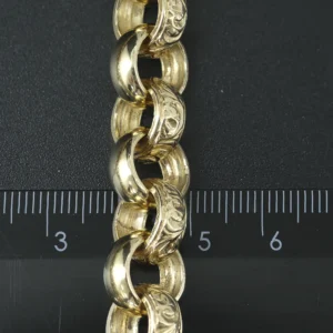 9ct Yellow Gold Belcher Chain 24.5″ 12mm