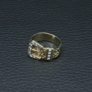 9ct Yellow Gold Gemstone Buckle Ring