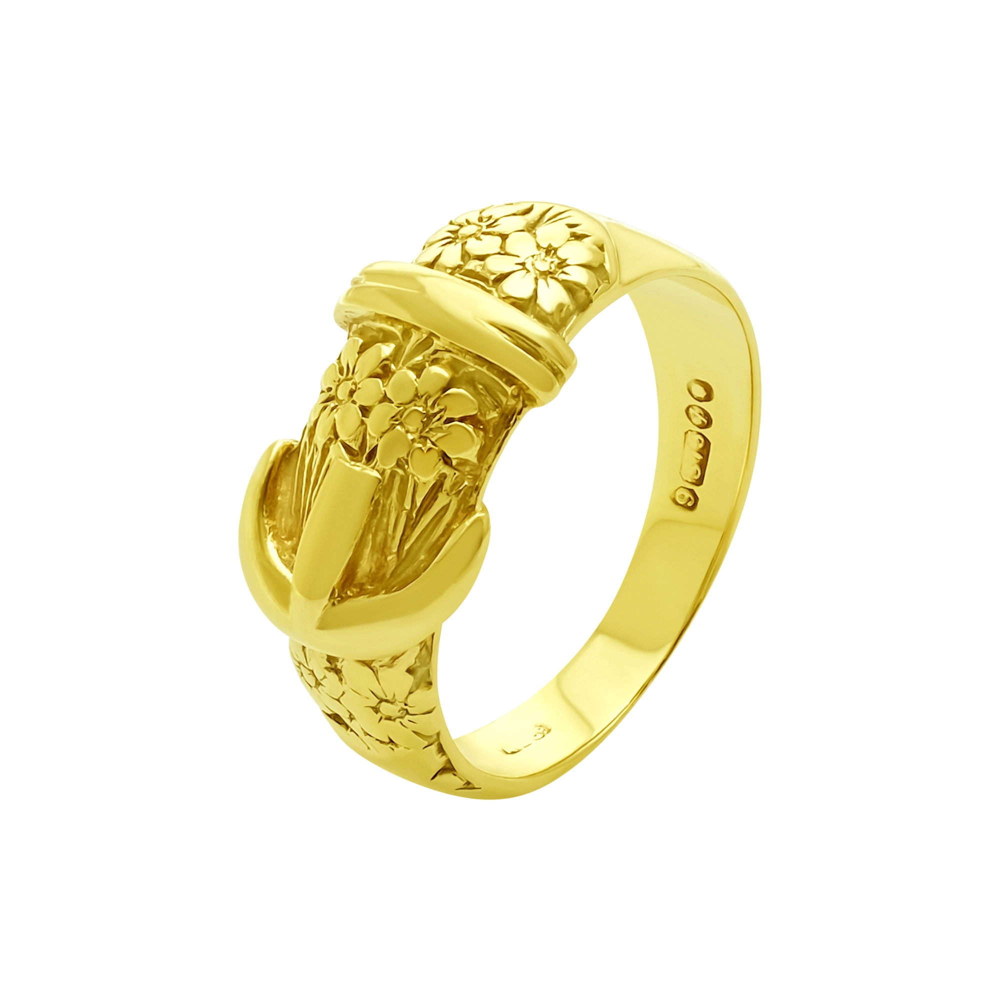 9ct Yellow Gold Buckle Ring
