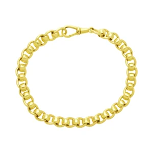 9ct Yellow Gold Roller Ball Bracelet 8″ 7mm