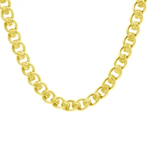 9ct Yellow Gold Patterned Rollerball Chain 23″ 7mm