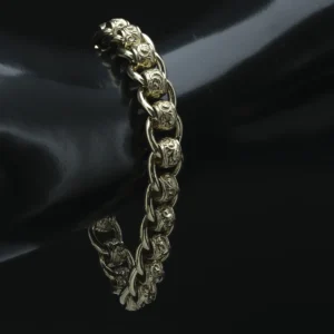 9ct Yellow Gold Patterned Rollerball Bracelet 8″ 11.5mm
