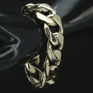 9ct Yellow Gold Curb Bracelet 9.5″ 28mm