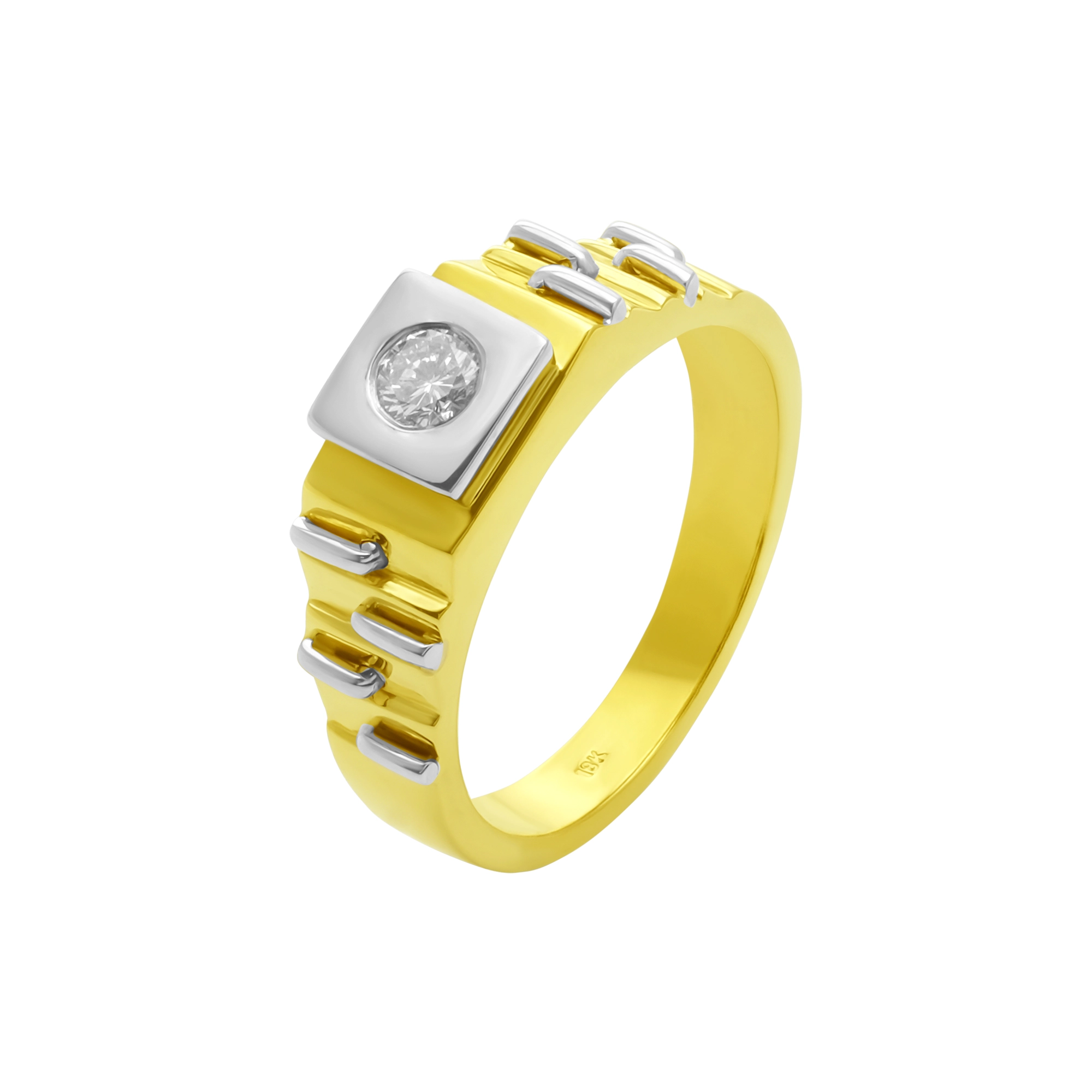 18ct Yellow Gold 0.20ct Diamond Watch Strap Ring