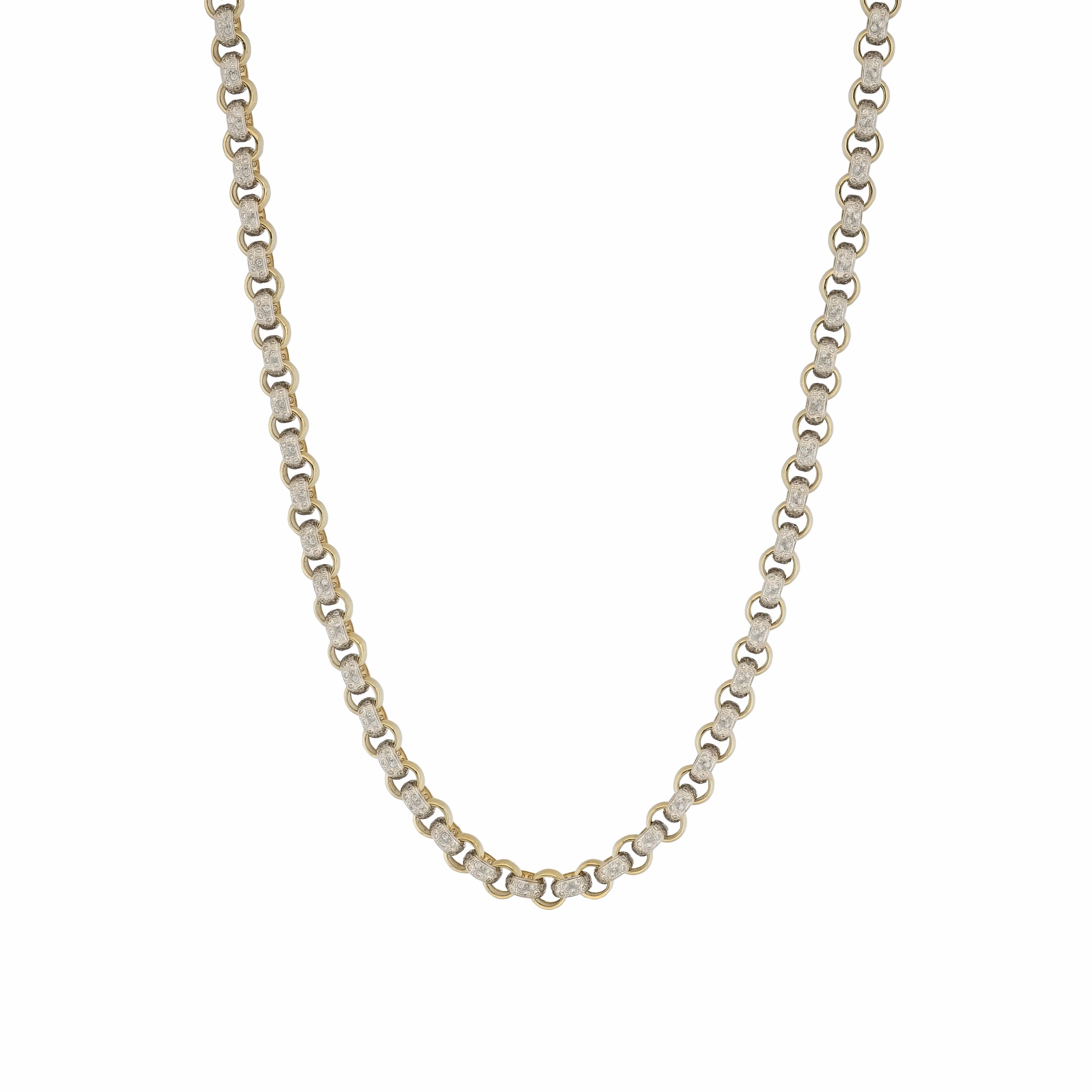 9ct Yellow Gold Gemstone Belcher Chain 26.5" 9mm